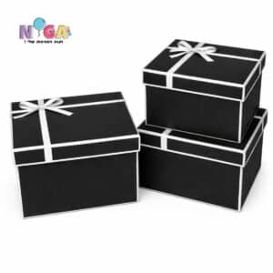 סט ריבוע 3 חלקים סרט מתנה שחור