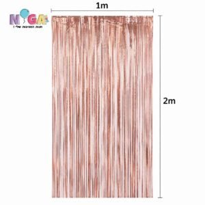 וילון פרנזים לתלייה 1×2 מטר רוז גולד