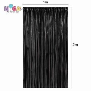 וילון פרנזים לתלייה 1×2 מטר שחור