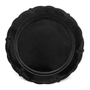 מארז צלחות מהודרות וינטג׳ - שחור 10 יח׳