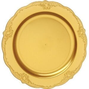 מארז צלחות חלקות וינטג׳ - זהוב 10 יח׳