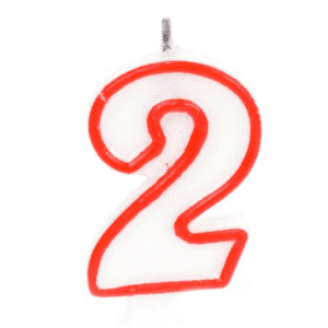 נר מספר אדום לבן - 2