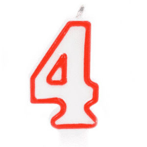 נר מספר אדום לבן - 4