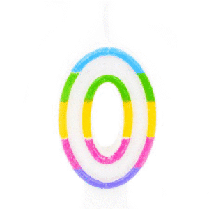נר מספר צבעוני - 0