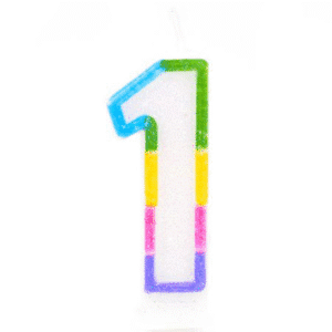 נר מספר צבעוני - 1