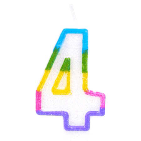 נר מספר צבעוני - 4