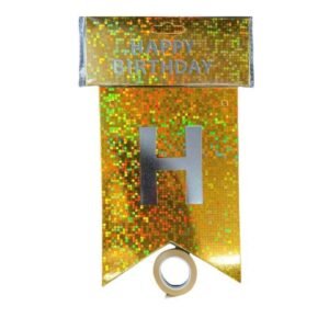 באנר HAPPY BIRTHDAY זהב