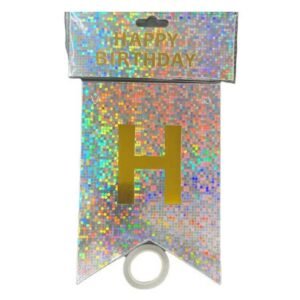 באנר HAPPY BIRTHDAY כסף