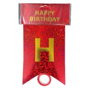 באנר HAPPY BIRTHDAY אדום