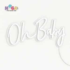 שלט נאון “Oh Baby” – אור לבן קר