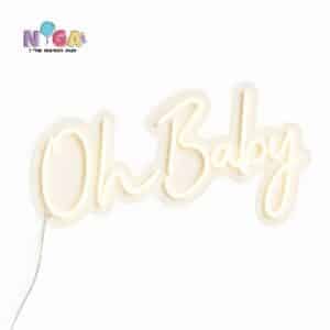 שלט נאון “Oh Baby” – אור לבן חם