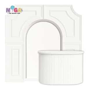 סט קיר צילום PVC קיר גשר + לוח מעוגל + שולחן עגול