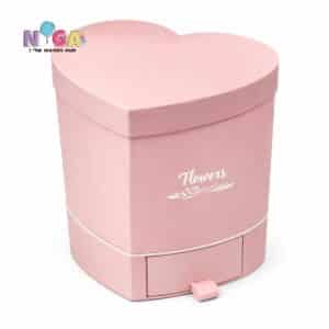 קופסאת לב עם מגירה - וורוד