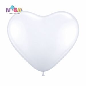 בלוני לב 12 אינץ׳ Nogatex (100יח׳) לבן